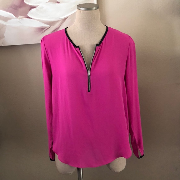 Pink blouse with zipper front - Picture 1 of 7
